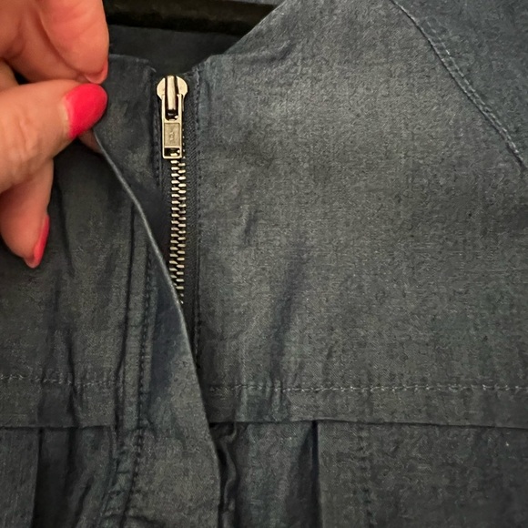 Theory Sleeveless Navy Mini Dress with full zip up front & pockets sz M EUC - Picture 10 of 10